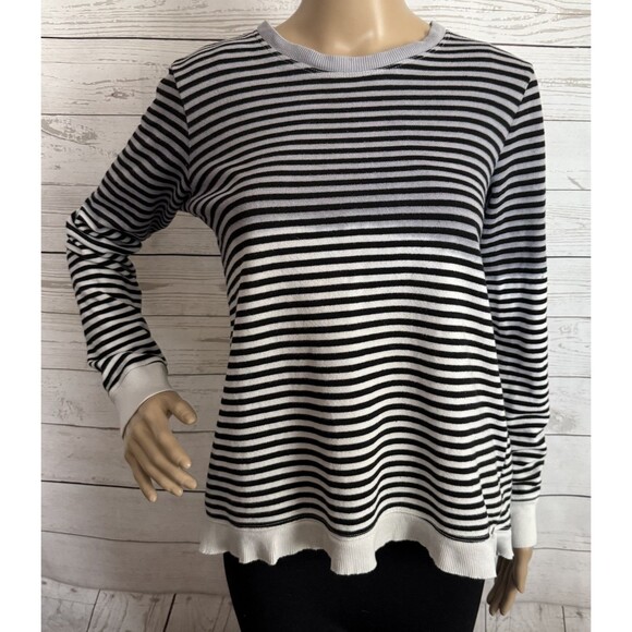 Anthropologie Left Of Center Sweatshirt Striped - Picture 1 of 14
